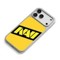 NAVI CSGO logo on yellow iPhone 17 Pro Max Electroplated Silver Case2