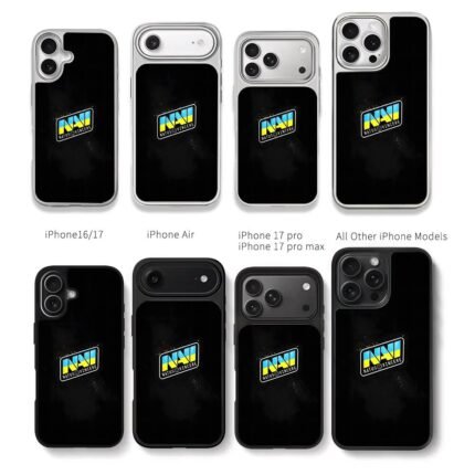 NAVI Natus Vincere Ukraine logo Chris Brown Phone Case Black Electroplated Silver For Iphone 11 To 17