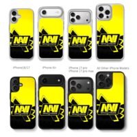 NAVI Natus Vincere yellow black logo Chris Brown Phone Case Black Electroplated Silver For Iphone 11 To 17