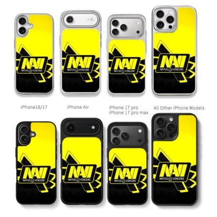 NAVI Natus Vincere yellow black logo Chris Brown Phone Case Black Electroplated Silver For Iphone 11 To 17