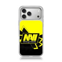 NAVI Natus Vincere yellow black logo iPhone 17 Pro Max Electroplated Silver Case1
