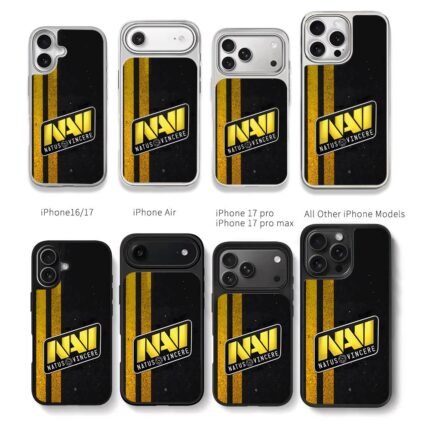 NAVI Natus Vincere yellow stripes Chris Brown Phone Case Black Electroplated Silver For Iphone 11 To 17