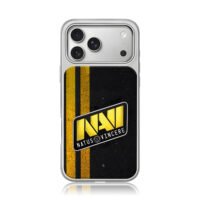 NAVI Natus Vincere yellow stripes iPhone 17 Pro Max Electroplated Silver Case1
