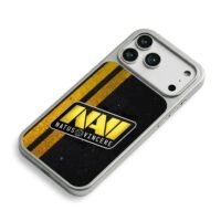 NAVI Natus Vincere yellow stripes iPhone 17 Pro Max Electroplated Silver Case2