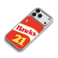 NBA Atlanta Hawks 21 jersey print iPhone 17 Pro Max Electroplated Silver Case2
