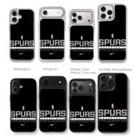 NBA Spurs basketball Nike logo Chris Brown Phone Case Black Electroplated Silver For Iphone 11 To 17
