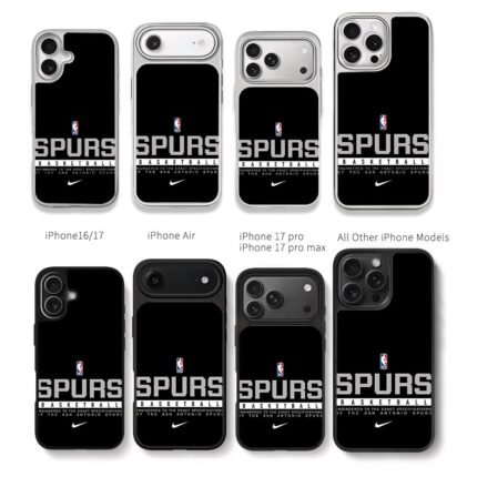 NBA Spurs basketball Nike logo Chris Brown Phone Case Black Electroplated Silver For Iphone 11 To 17