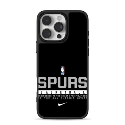 NBA Spurs basketball Nike logo iPhone 16 Pro Max Black Case