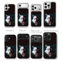 NBA Timberwolves two tone wolf logo Chris Brown Phone Case Black Electroplated Silver For Iphone 11 To 17
