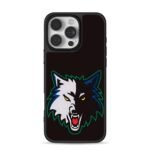 NBA Timberwolves two tone wolf logo iPhone 16 Pro Max Black Case