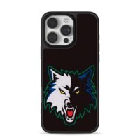 NBA Timberwolves two tone wolf logo iPhone 16 Pro Max Black Case