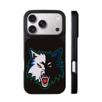 NBA Timberwolves two tone wolf logo iPhone 17 Pro Max Black Case