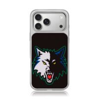 NBA Timberwolves two tone wolf logo iPhone 17 Pro Max Electroplated Silver Case1