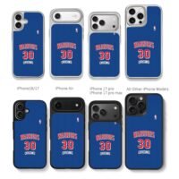 NBA Warriors No30 jersey print Chris Brown Phone Case Black Electroplated Silver For Iphone 11 To 17