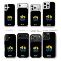 Neo Geo SNK retro gaming logo Chris Brown Phone Case Black Electroplated Silver For Iphone 11 To 17