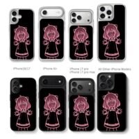 Neon Anya Forger shocked SpyxFamily Chris Brown Phone Case Black Electroplated Silver For Iphone 11 To 17