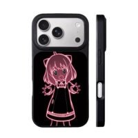Neon Anya Forger shocked SpyxFamily iPhone 17 Pro Max Black Case