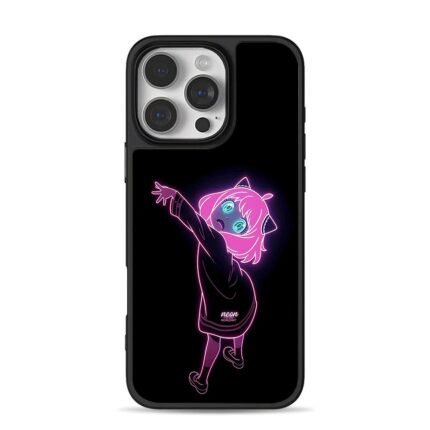 Neon Anya Forger Spy x Family art iPhone 16 Pro Max Black Case