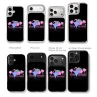 Neon Dreams vaporwave palm dolphins Chris Brown Phone Case Black Electroplated Silver For Iphone 11 To 17