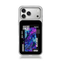 Neon fluid marble Supreme IZZZYBOI iPhone 17 Pro Max Electroplated Silver Case1