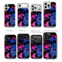 Neon JJK Gojo Geto anime art Chris Brown Phone Case Black Electroplated Silver For Iphone 11 To 17