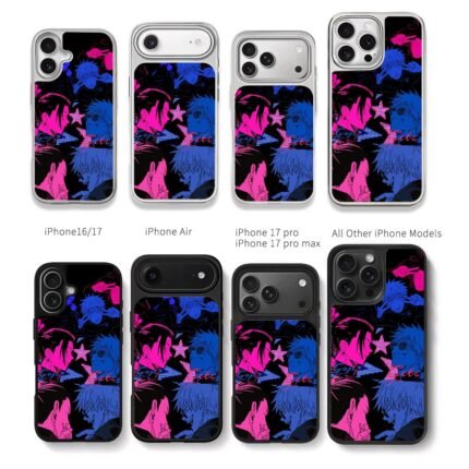 Neon JJK Gojo Geto anime art Chris Brown Phone Case Black Electroplated Silver For Iphone 11 To 17