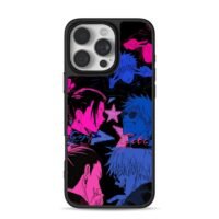 Neon JJK Gojo Geto anime art iPhone 16 Pro Max Black Case