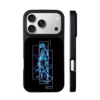Neon Kakashi Hatake lightning art iPhone 17 Pro Max Black Case