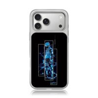 Neon Kakashi Hatake lightning art iPhone 17 Pro Max Electroplated Silver Case1