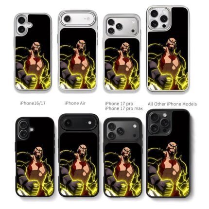 Neon Kratos muscular warrior art Chris Brown Phone Case Black Electroplated Silver For Iphone 11 To 17