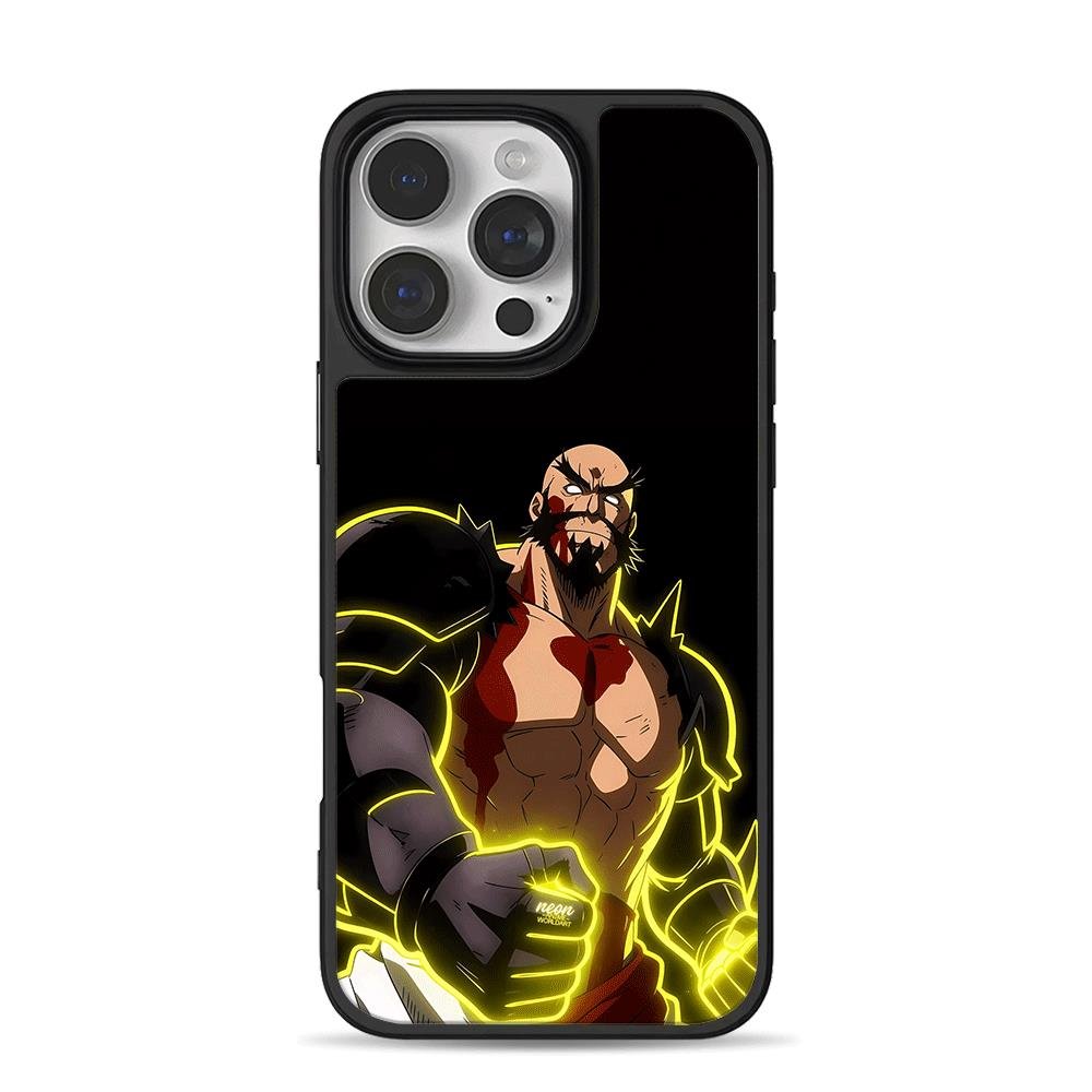 Neon Kratos muscular warrior art iPhone 16 Pro Max Black Case Neon Kratos muscular warrior art iPhone 16 Pro Max Black Case