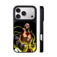 Neon Kratos muscular warrior art iPhone 17 Pro Max Black Case