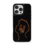 Neon male profile with H and sign iPhone 16 Pro Max Black Case