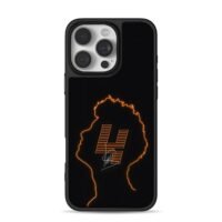 Neon male profile with H and sign iPhone 16 Pro Max Black Case