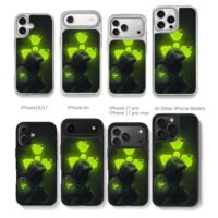 Neon nuclear hooded gasmask soldier Chris Brown Phone Case Black Electroplated Silver For Iphone 11 To 17