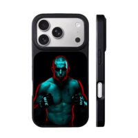 Neon UFC MMA fighter tattoo gloves iPhone 17 Pro Max Black Case