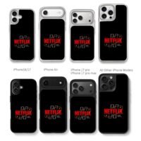 Netflix and chill space orbit print Chris Brown Phone Case Black Electroplated Silver For Iphone 11 To 17