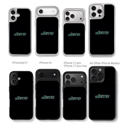 New York Jets green logo on black Chris Brown Phone Case Black Electroplated Silver For Iphone 11 To 17