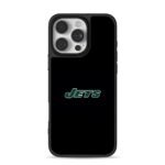 New York Jets green logo on black iPhone 16 Pro Max Black Case