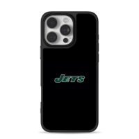 New York Jets green logo on black iPhone 16 Pro Max Black Case