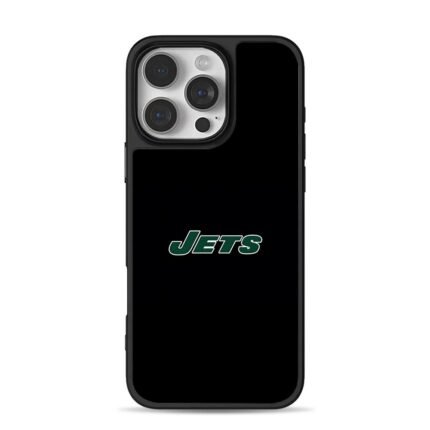 New York Jets green logo on black iPhone 16 Pro Max Black Case