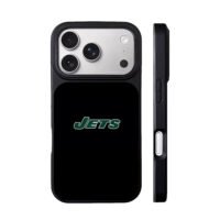 New York Jets green logo on black iPhone 17 Pro Max Black Case