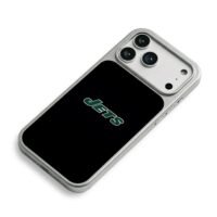 New York Jets green logo on black iPhone 17 Pro Max Electroplated Silver Case2