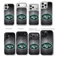 New York Jets NFL grunge football logo Chris Brown Phone Case Black Electroplated Silver For Iphone 11 To 17