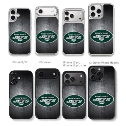 New York Jets NFL grunge football logo Chris Brown Phone Case Black Electroplated Silver For Iphone 11 To 17