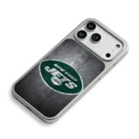 New York Jets NFL grunge football logo iPhone 17 Pro Max Electroplated Silver Case2