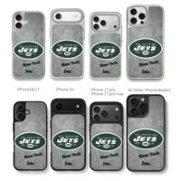 New York Jets NFL logo on concrete Chris Brown Phone Case Black Electroplated Silver For Iphone 11 To 17