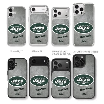 New York Jets NFL logo on concrete Chris Brown Phone Case Black Electroplated Silver For Iphone 11 To 17