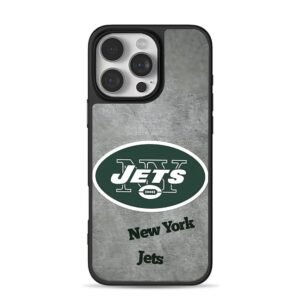 New York Jets NFL logo on concrete iPhone 16 Pro Max Black Case