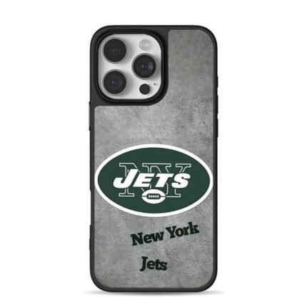New York Jets NFL logo on concrete iPhone 16 Pro Max Black Case